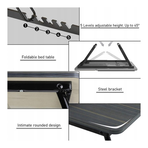 Skladací stolík na notebook - antracitový