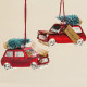 Sklenená vianočná dekorácia - ozdoba autíčko 10 cm