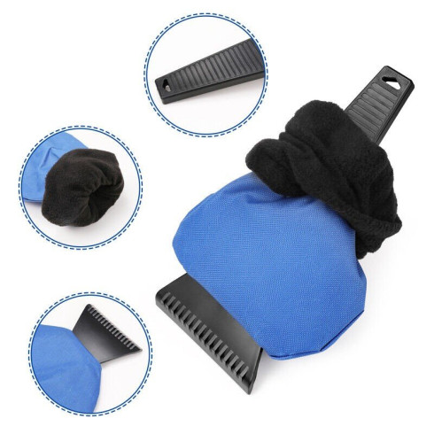 Škrabka s rukavicou na ľad do auta - modrá