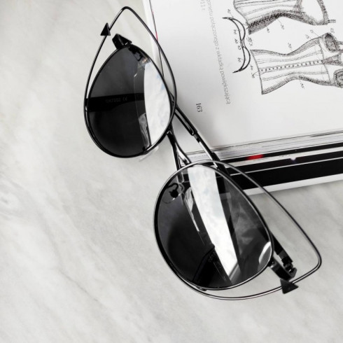 Sluneční brýle Cat Mirror - černé