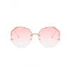 Sluneční brýle kulaté s krystalky - růžové