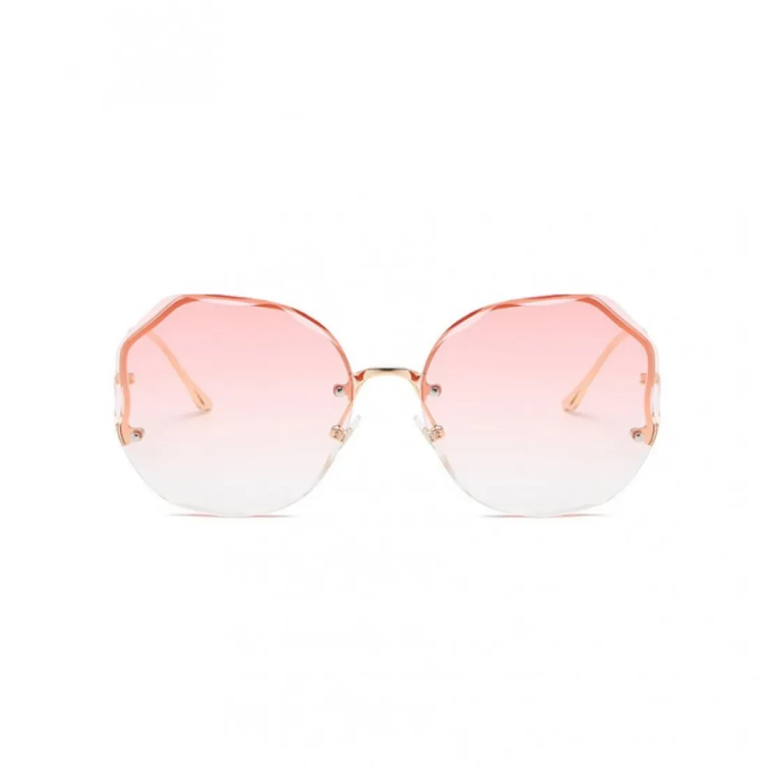 Sluneční brýle kulaté s krystalky - růžové