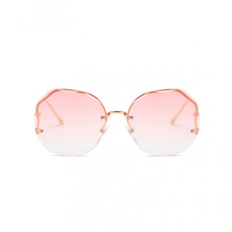 Slnečné okuliare okrúhle s kryštálikmi - ružové