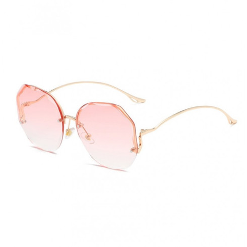 Sluneční brýle kulaté s krystalky - růžové
