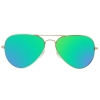 Slnečné okuliare pilotky - tyrkysové so zlatým rámom