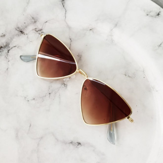 Slnečné okuliare trojuholníkové - hnedé