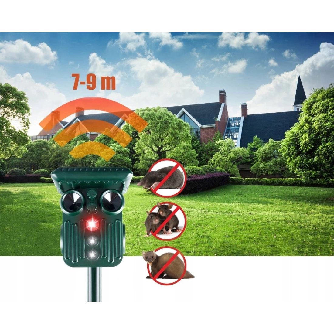 Solární odpuzovač zvířat - 5 režimů