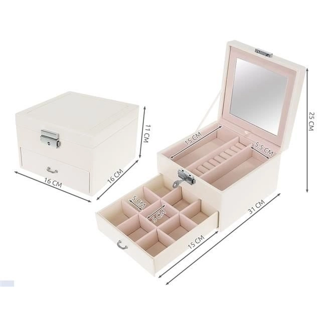 Šperkovnice - kufřík na bižuterii, bílá