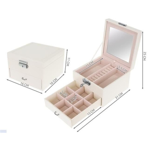 Šperkovnice - kufřík na bižuterii, bílá