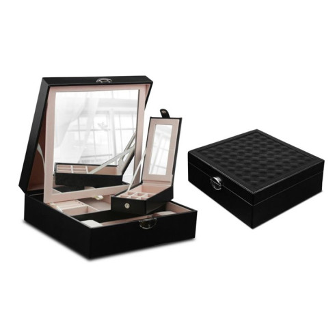 Šperkovnica so zrkadlom - čierna