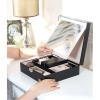 Šperkovnica so zrkadlom - čierna