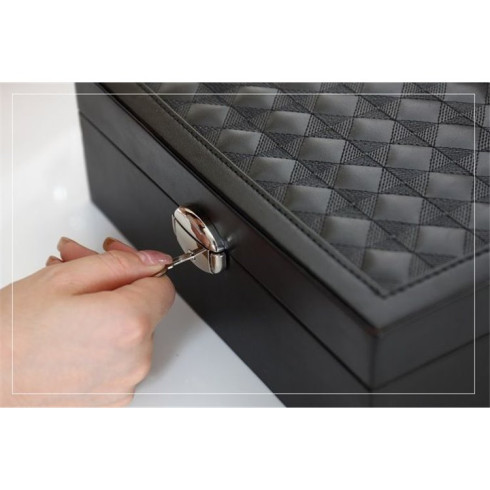 Šperkovnica so zrkadlom - čierna