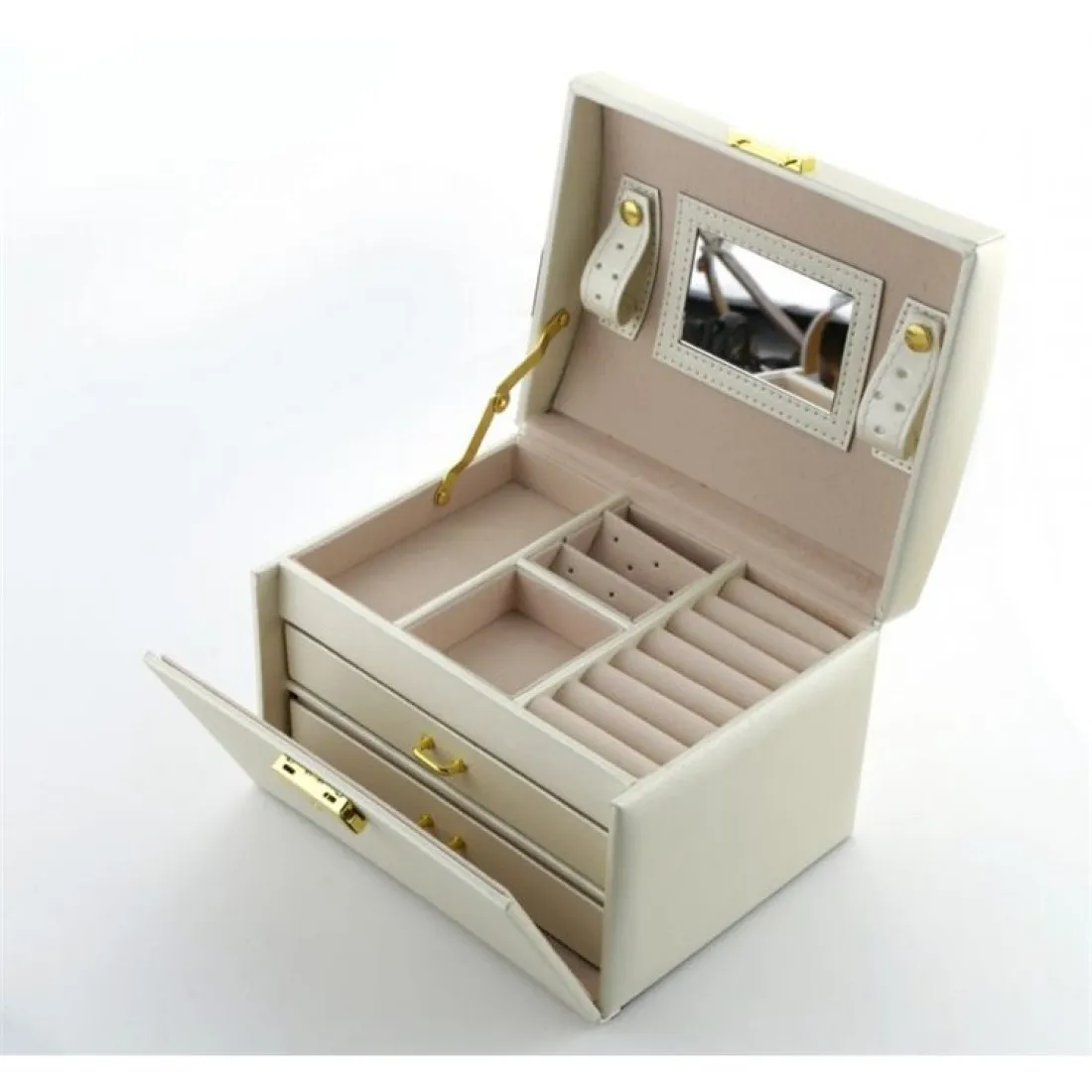 Šperkovnica - kufrík na bižutériu, elegantná biela