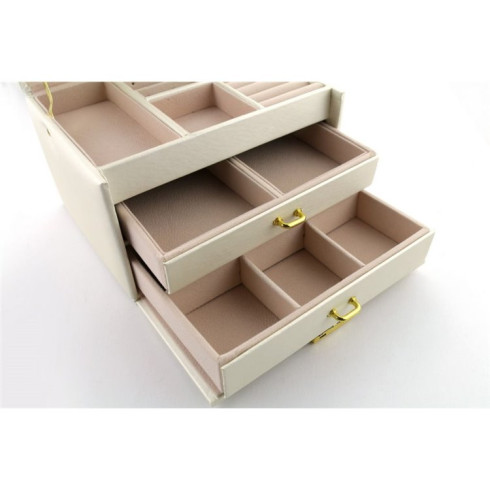 Šperkovnice - kufřík na bižuterii, elegantní bílá