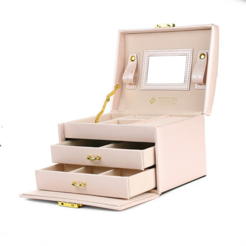 Šperkovnica - kufrík na bižutériu, elegantná ružová