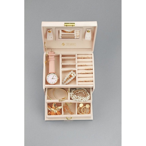 Šperkovnica - kufrík na bižutériu, elegantná ružová