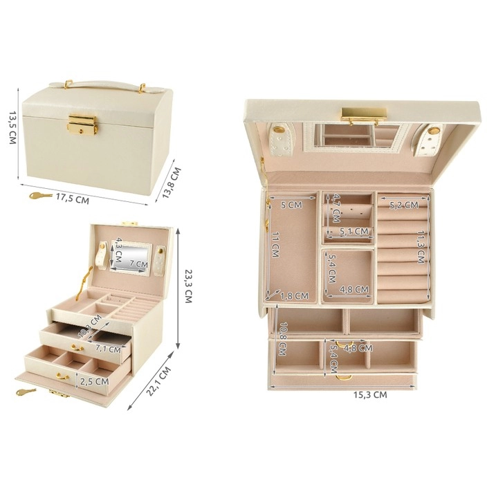 Šperkovnice / kufřík na šperky - pastelově růžový