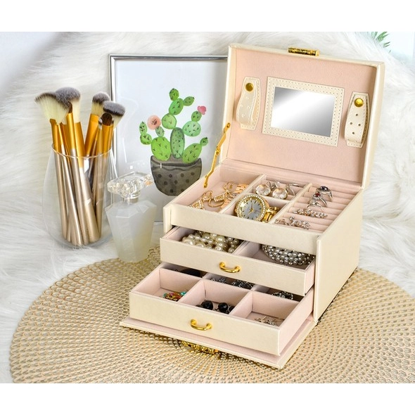 Šperkovnice / kufřík na šperky - pastelově růžový