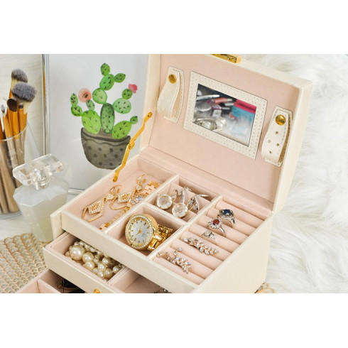 Šperkovnica / kufrík na bižutériu - pastelovo ružová