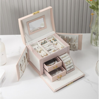 Šperkovnica - kufrík na bižutériu, púdrovo ružová