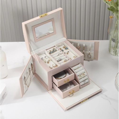 Šperkovnice - kufřík na bižuterii, pudrově růžová