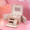 Šperkovnice - kufřík na bižuterii, pudrově růžová