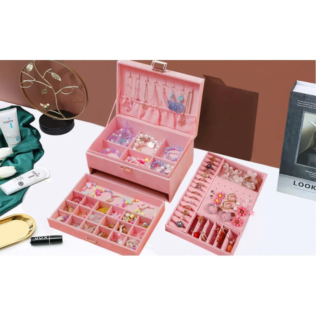 Šperkovnica - kufrík na bižutériu - ružový