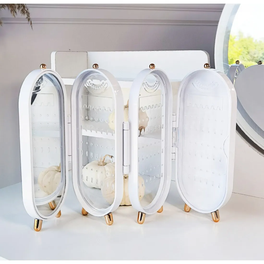 Šperkovnica - organizér na bižutériu, biely