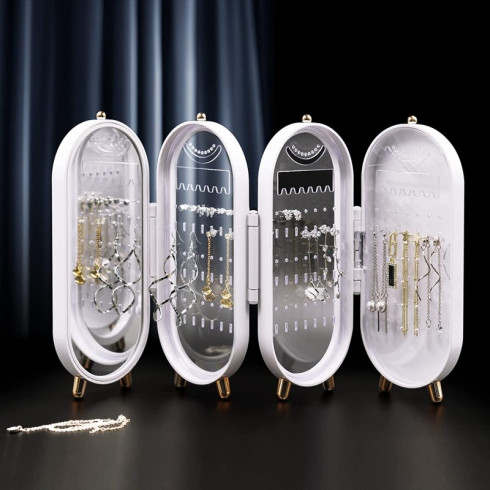 Šperkovnica - organizér na bižutériu, biely