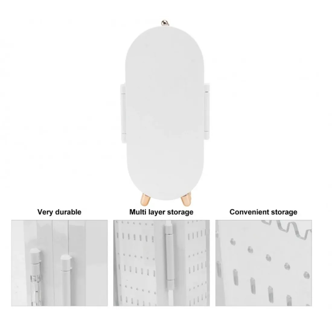 Šperkovnica - organizér na bižutériu, biely