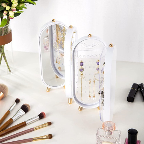 Šperkovnica - organizér na bižutériu, biely