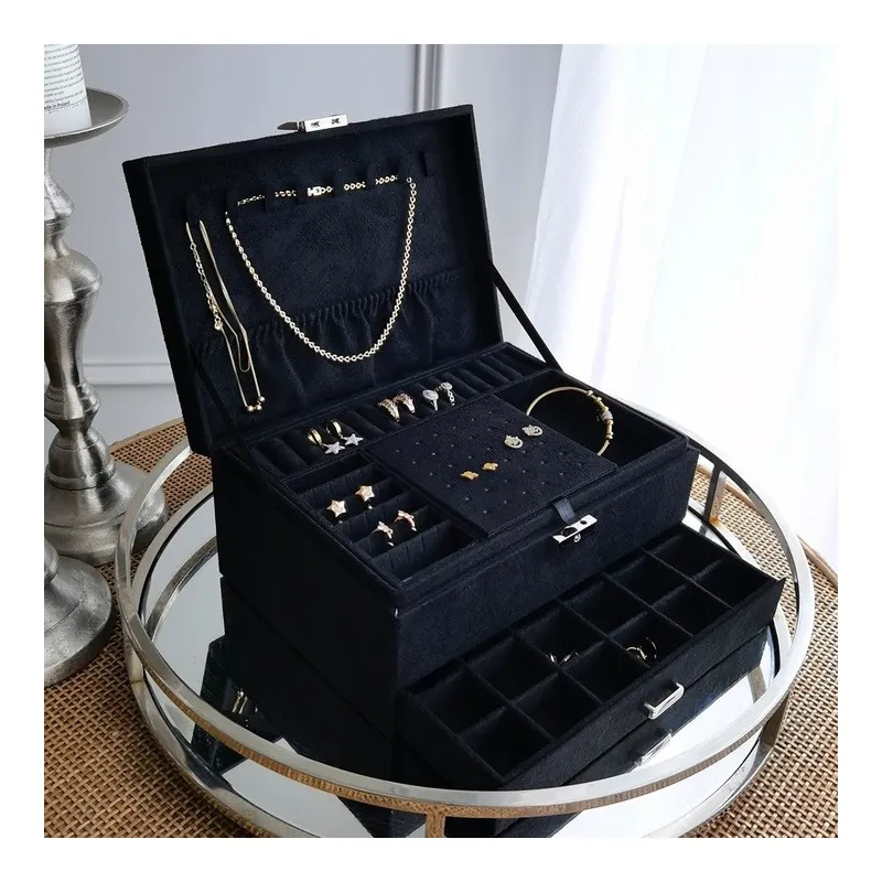 Šperkovnica - organizér na bižutériu, čierny