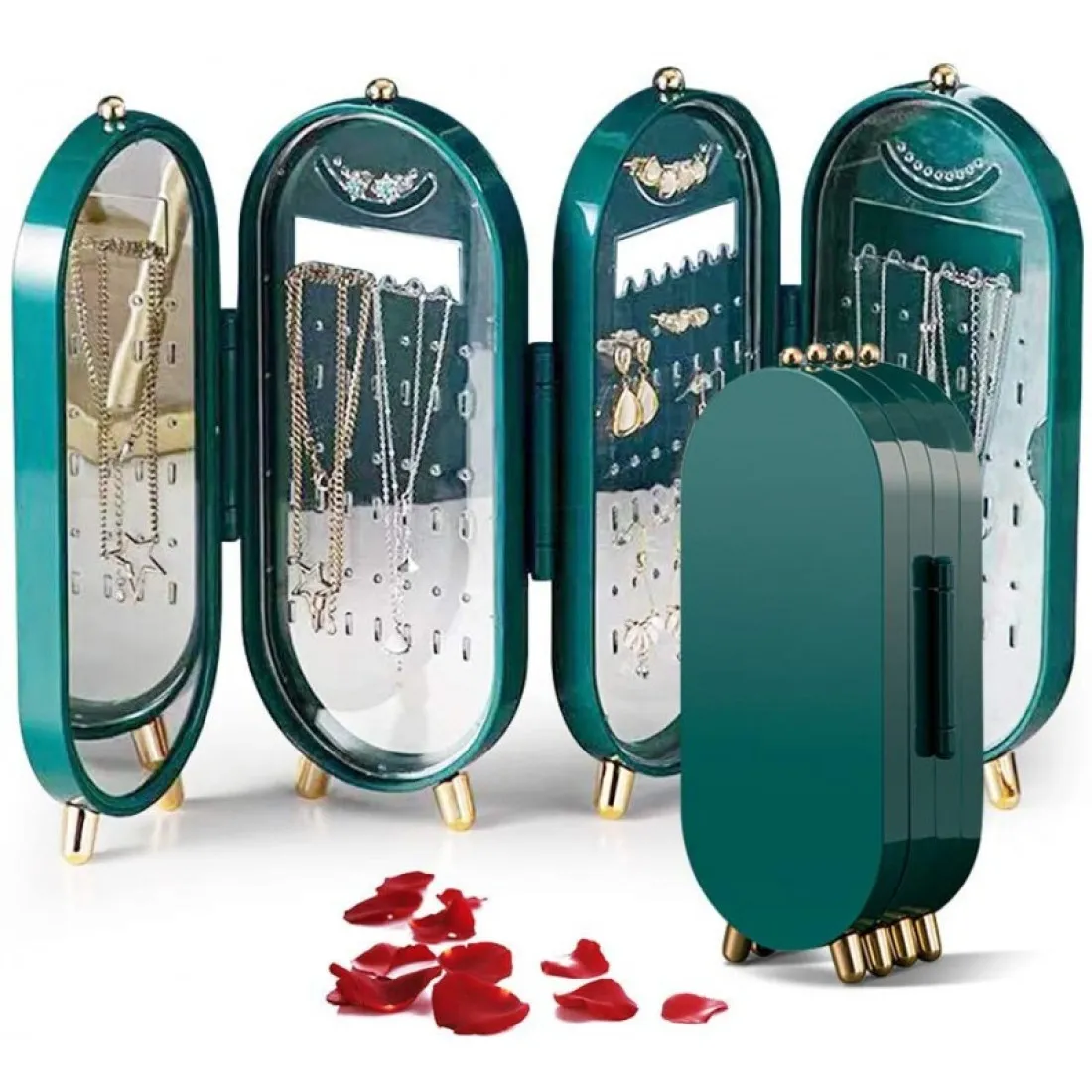 Šperkovnice - organizér na bižuterii, zelený