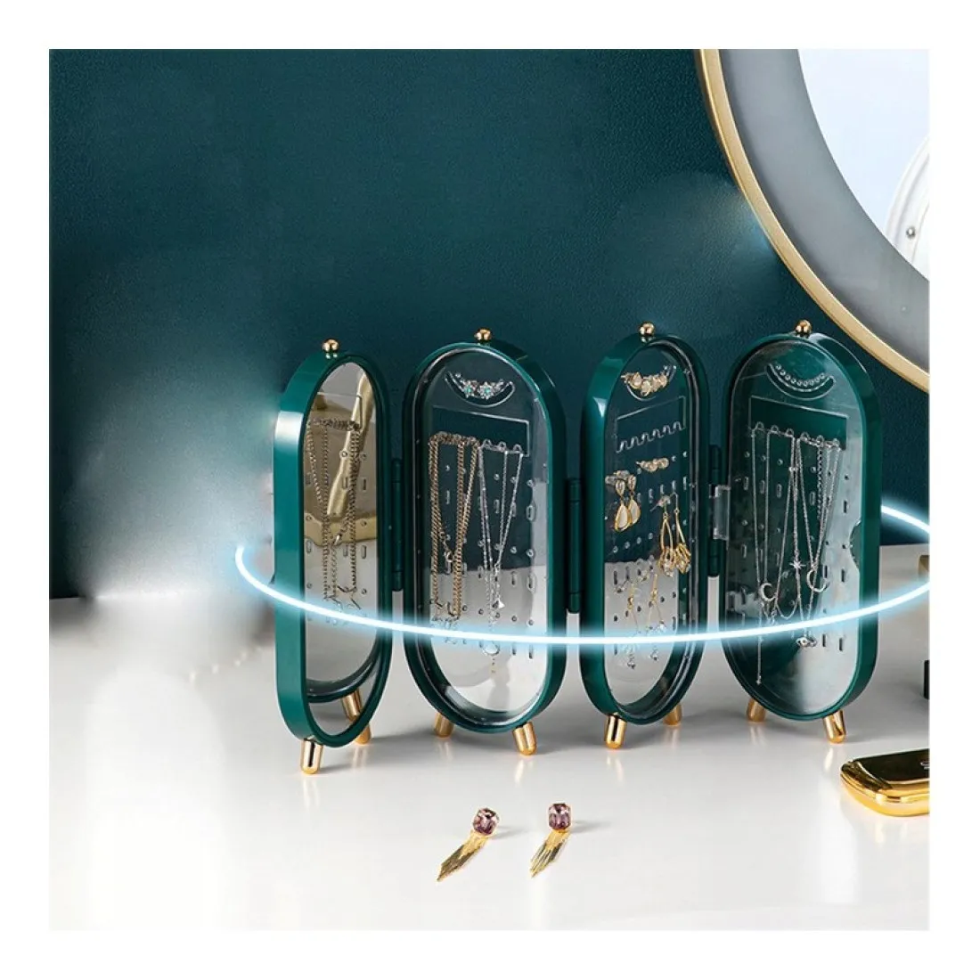 Šperkovnice - organizér na bižuterii, zelený