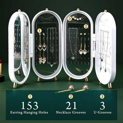 Šperkovnica - organizér na bižutériu, zelený