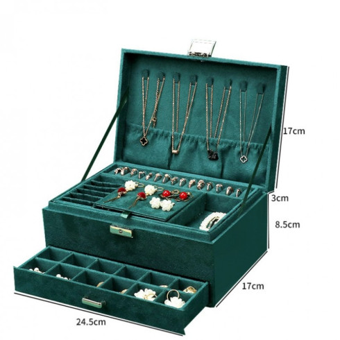 Šperkovnice - organizér na bižuterii, zelený