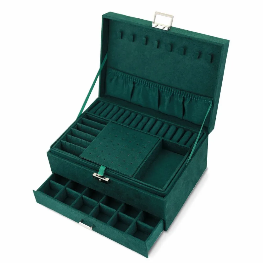 Šperkovnice - organizér na bižuterii, zelený