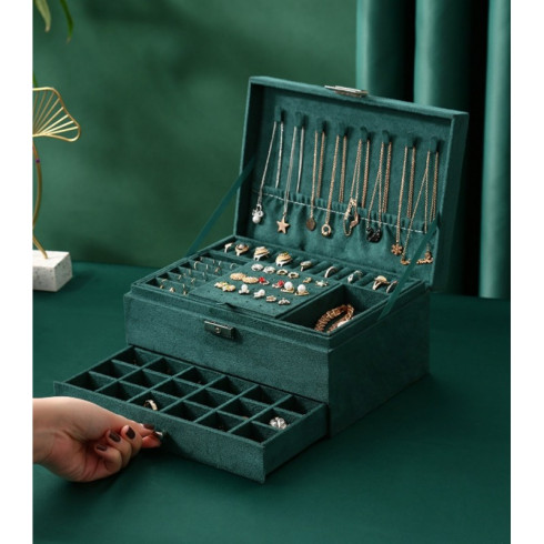 Šperkovnice - organizér na bižuterii, zelený