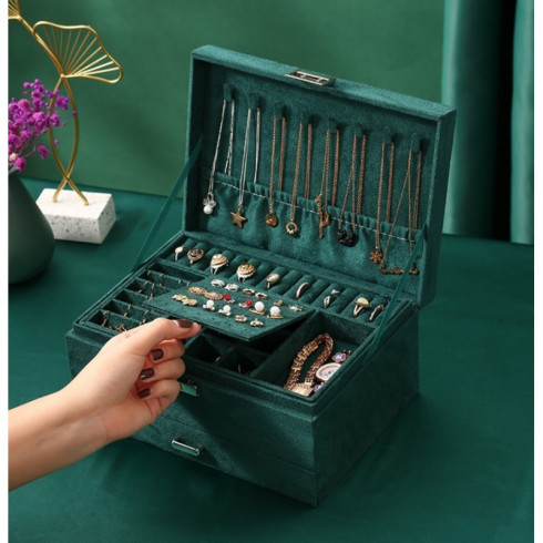 Šperkovnice - organizér na bižuterii, zelený