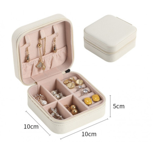 Šperkovnica - organizér na šperky, krémová