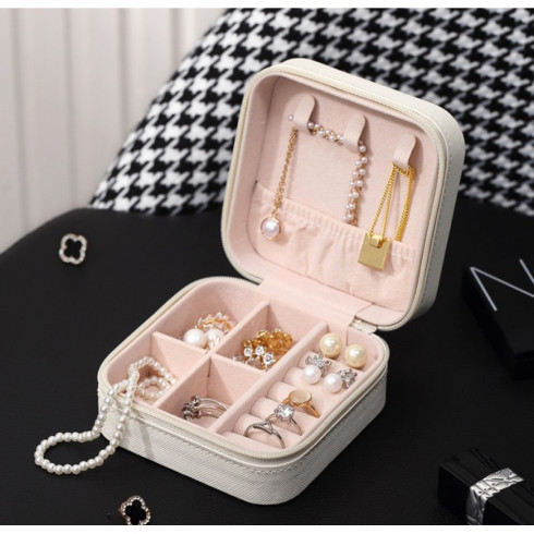 Šperkovnica - organizér na šperky, krémová