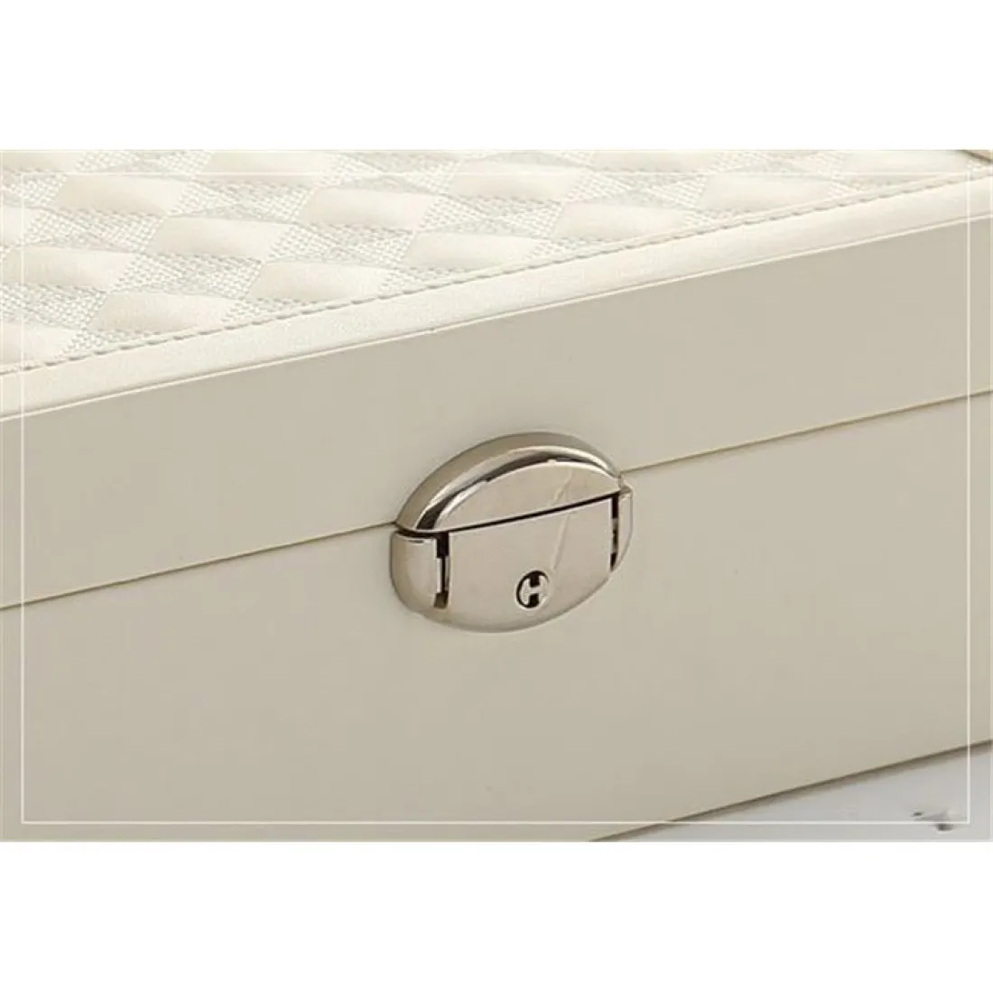 Šperkovnica so zrkadlom - biela