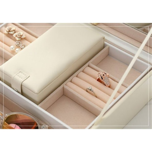 Šperkovnice se zrcadlem - bílá