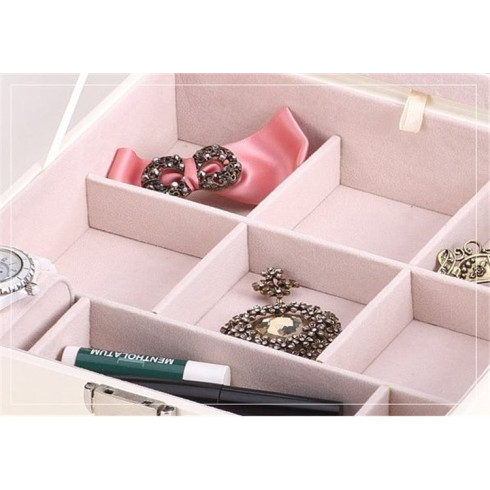 Šperkovnice se zrcadlem - bílá