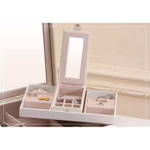 Šperkovnice se zrcadlem - bílá