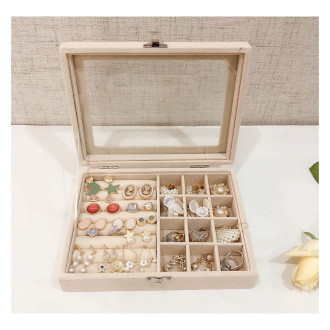 Šperkovnica - úložny box na bižutériu, krémová