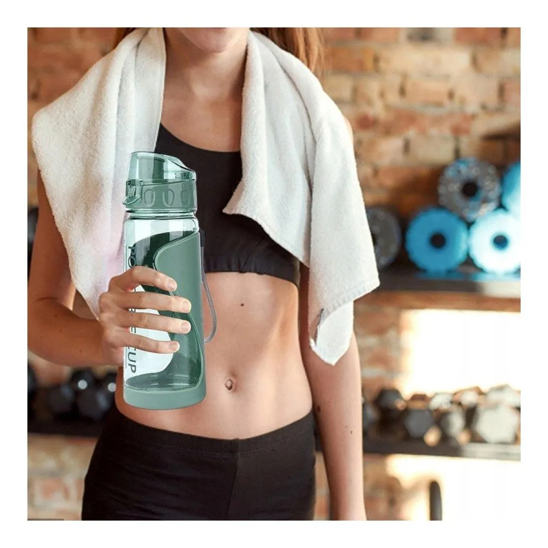 Športová fľaša na vodu 600 ml - zelená