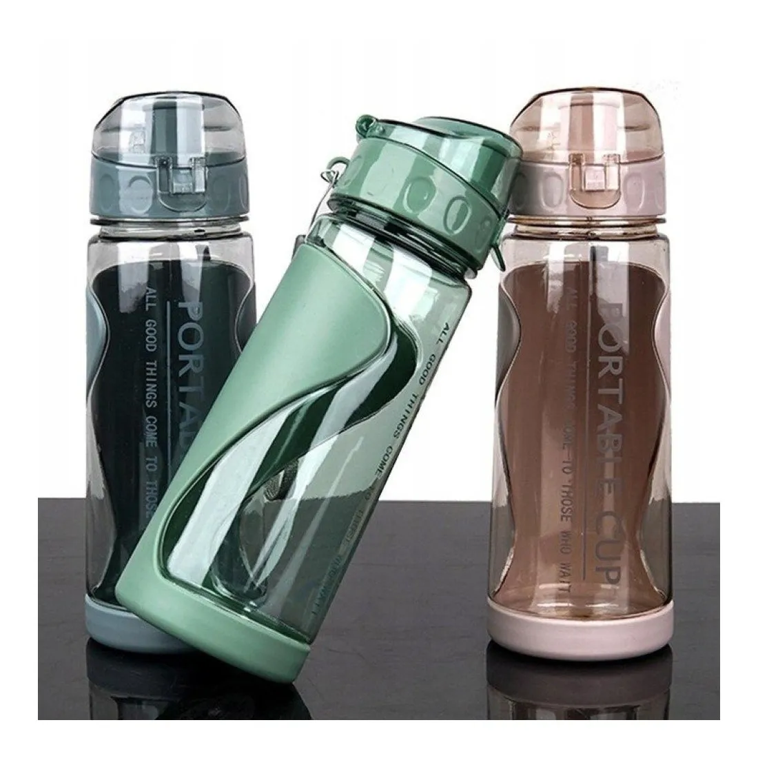 Športová fľaša na vodu 600 ml - zelená