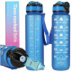Sportovní láhev na vodu s denním časovačem 1L - modrá