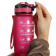 Športová fľaša na vodu s denným časovým plánovačom 1L - ružová
